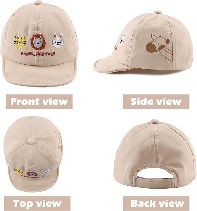 JANGANNSA Baby Duck Cap Infant Kids Sun Hat Bear Cute Cartoon Caps Spring Summer