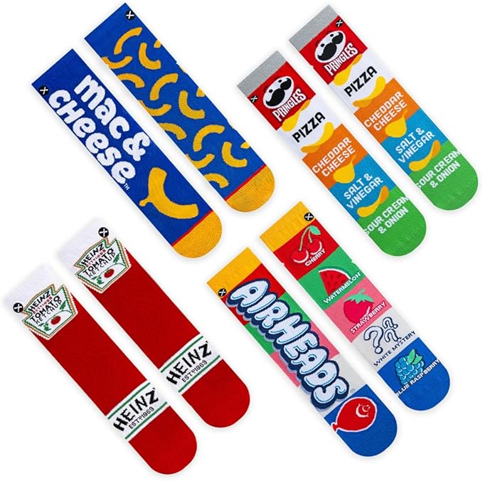 Odd Sox – Big Kids 8-Pack Novelty Themed Crew Socks Bundle-Shoe Sizes 3–5 –Soft, Comfortable, Great Durable Gift for Kids
