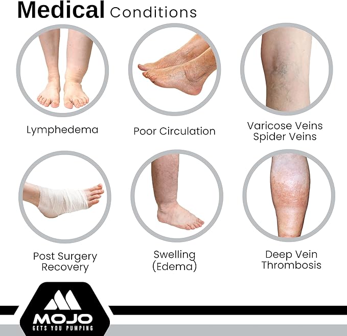 Mojo Compression Socks Footless for Women and Men 20-30mmHg - Extra Wide Plus Size Calf Sleeve - A604