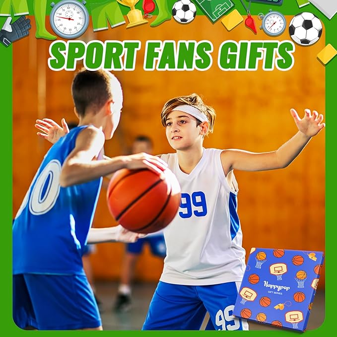HAPPYPOP Sports Gifts for Kids - Boys Basketball Tennis Hockey Baseball Soccer Socks