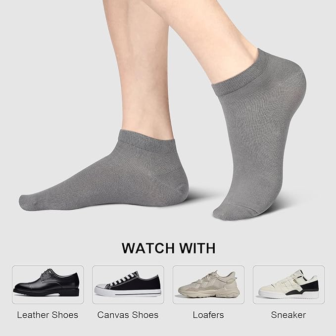 wernies No Show Socks Men, Low Cut Ankle Short Casual Cotton Socks with Non Slip Grips 6-10/11-13