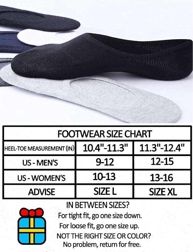 WHISPER DEER No Show Socks Men Invisible Low cut Loafer Sneaker Socks Non-Slip