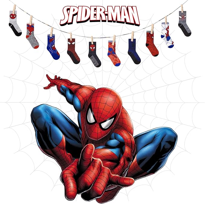 Marvel Spiderman Boys Socks - 10-Pack Decorative Toddler Socks with Amazing Legends Design