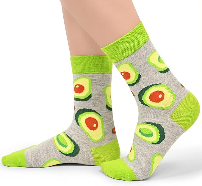 Kids Boys Girls Crew Socks 4-6 Pack + Gift Box, Novelty Funky Colorful Toddler Calf Socks for Teens
