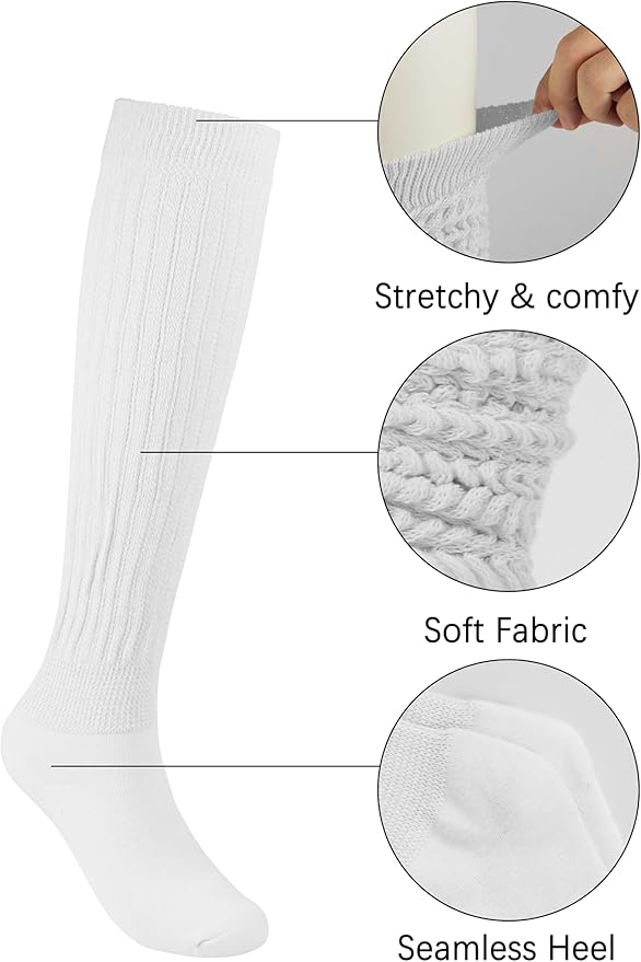 Slouch Socks Women - Knee High Scrunch Socks - Boot Sock for Womens Size 5-11