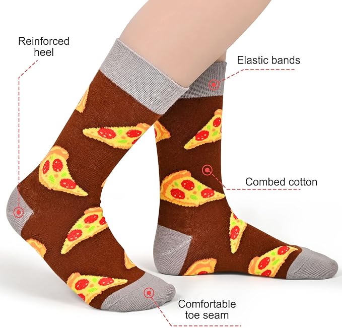 Kids Boys Girls Crew Socks 4-6 Pack + Gift Box, Novelty Funky Colorful Toddler Calf Socks for Teens