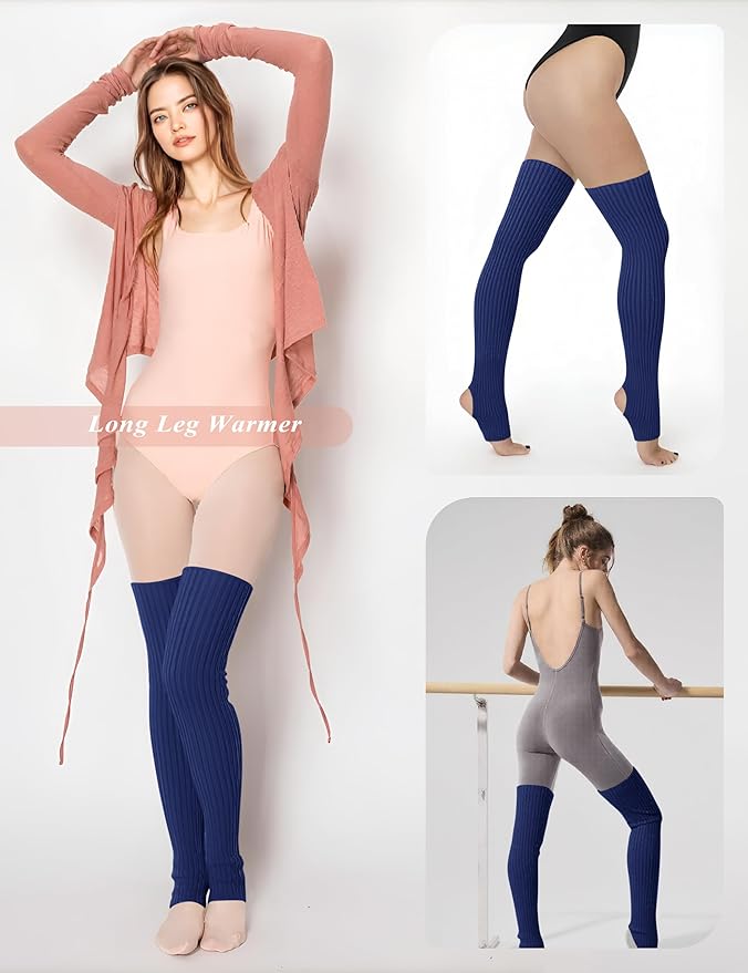 v28 Long Leg Warmer, Women’s Men 80s Party Ribbed Knit Dance Sports