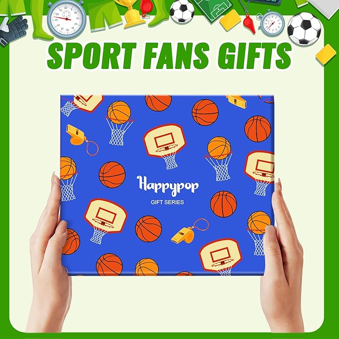 HAPPYPOP Sports Gifts for Kids - Boys Basketball Tennis Hockey Baseball Soccer Socks
