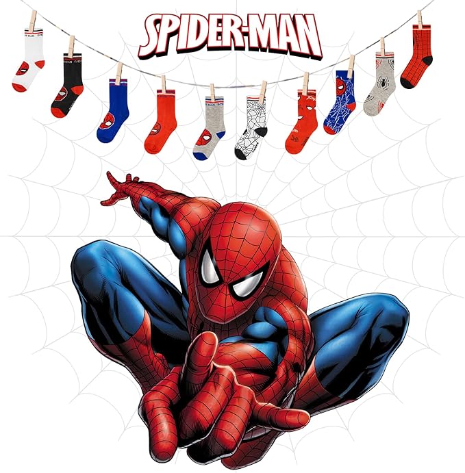Marvel Spiderman Boys Socks - 10-Pack Decorative Toddler Socks with Amazing Legends Design
