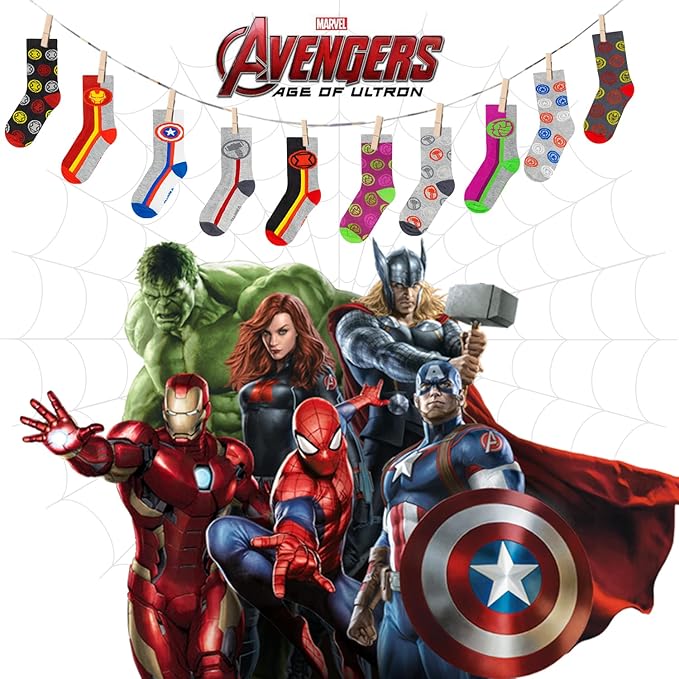 Marvel Legends Superhero Boys Socks, Toddler Socks & Kids Socks, Quality Made Little Boys Socks & Toddler Boys Avenger Socks