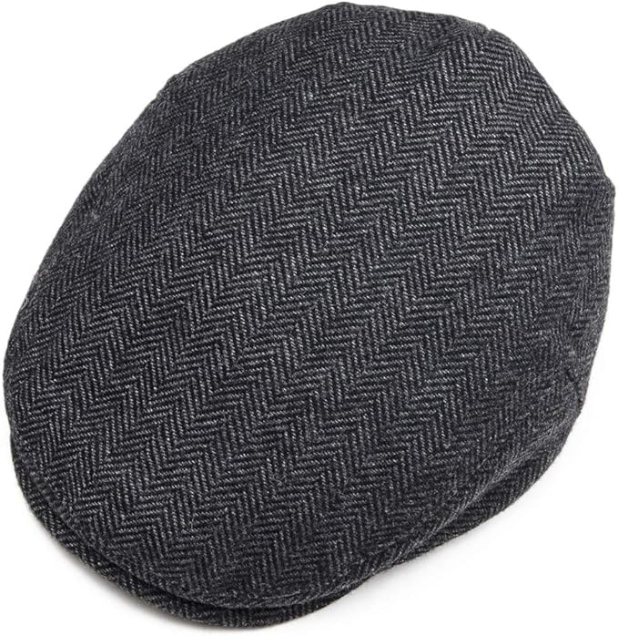 Kids Wool Tweed Newsboy Flat Cap Herringbone Boy Infant Toddler Child Youth Beret Hat