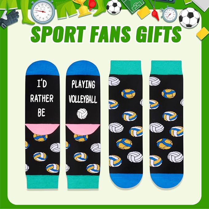 HAPPYPOP Sports Gifts for Kids - Soccer Baseball Basketball Hockey Volleyball Socks