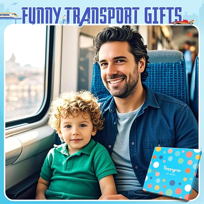 HAPPYPOP Train Tractor Gifts For Boys - Funny Railroad Tractor Socks For Kids 7-12 Years Old