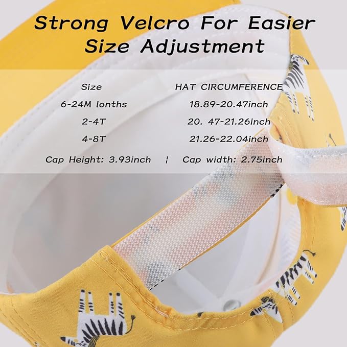 Peecabe Toddler Baseball Hat Novelty Boy Girl Sun Cap Flat Brim Kid Baseball Hats 6M-8Y