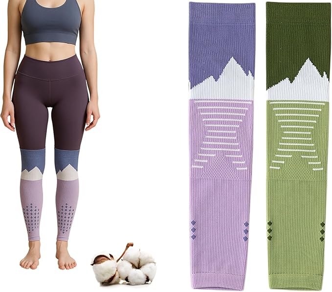 CHUNFO Womens BreathFlex Compression Leg Sleeves Size5-8.5,360° Support,Breathable Anti-Slip, Running Cycling Yoga& More