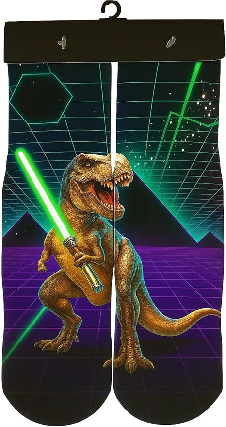 DJDesigns 3D Printed Graphic Kids Youth Sizes (Fits Ages 5-9) Mid Crew Sock