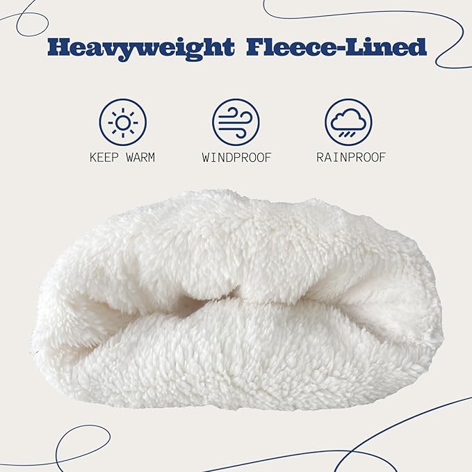 ACUSHLA Waterproof Windproof Cuff Beanie - Thick Fleece Lined Knit Winter Hat for Men & Women Warm Watch Cap for Cold Weather