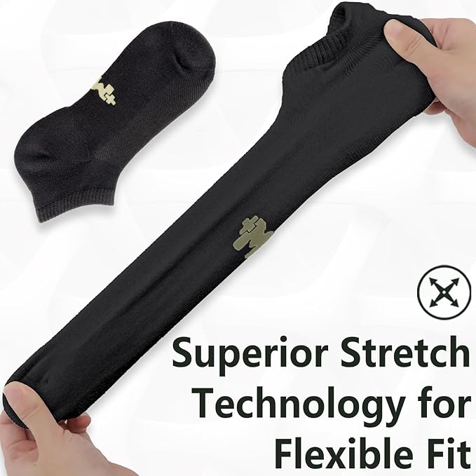 +MD 6 Pairs Ankle Socks for Women and Men, Bamboo Viscose Smell Control Cushioned Sole Casual Low Cut Socks