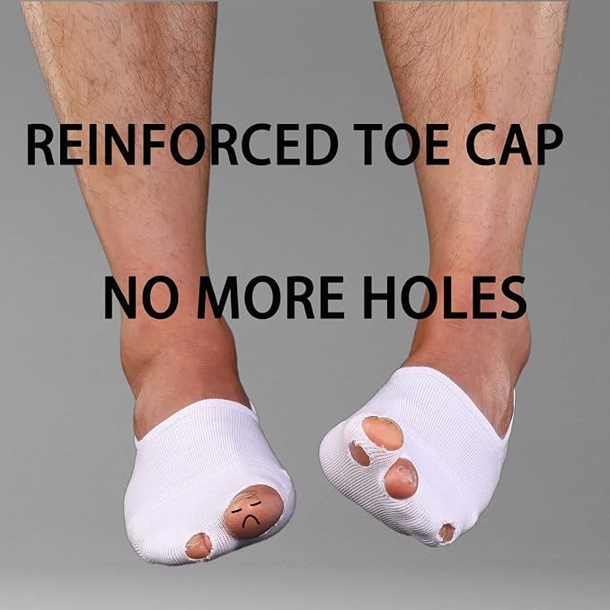 WHISPER DEER No Show Socks Men Invisible Low cut Loafer Sneaker Socks Non-Slip