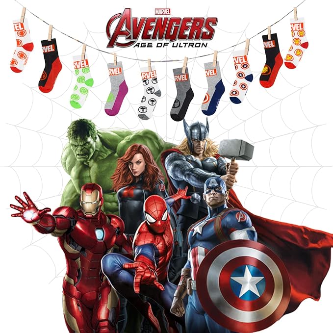 Marvel Legends Superhero Boys Socks, Toddler Socks & Kids Socks, Quality Made Little Boys Socks & Toddler Boys Avenger Socks