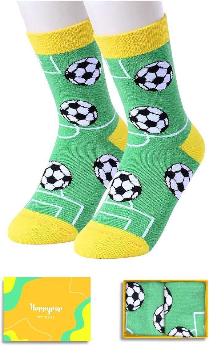 HAPPYPOP Animal Lover Gifts for Boys Girls - Funny Socks for Kids, Silly Shark Socks 4-12 Years