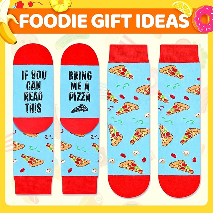HAPPYPOP Funny Pizza Socks Pizza Gifts - Fun Kids Silly Crazy Novelty Socks, Boys Girls Valentine Birthday Gifts
