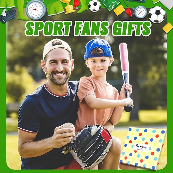 HAPPYPOP Sports Gifts for Kids - Boys Basketball Tennis Hockey Baseball Soccer Socks