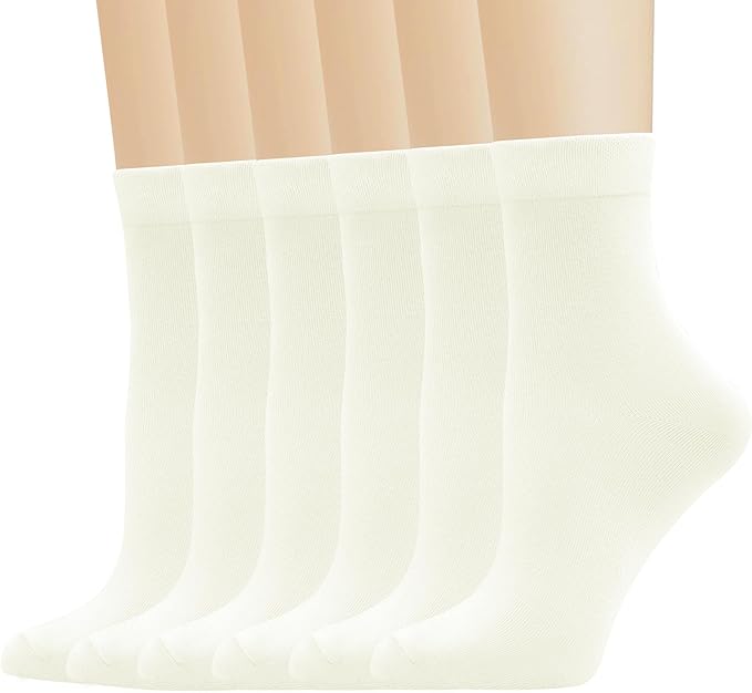 Women Thin Socks Rayon Bamboo Ankle Silky Quarter Anti Odor Casual Summer Socks 6 Pairs