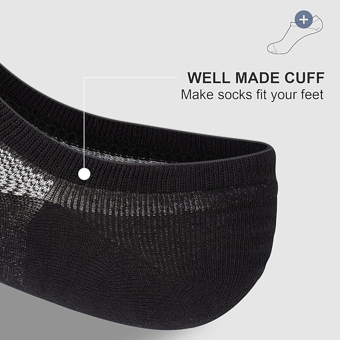 wernies No Show Socks Men, Low Cut Ankle Short Casual Cotton Socks with Non Slip Grips 6-10/11-13