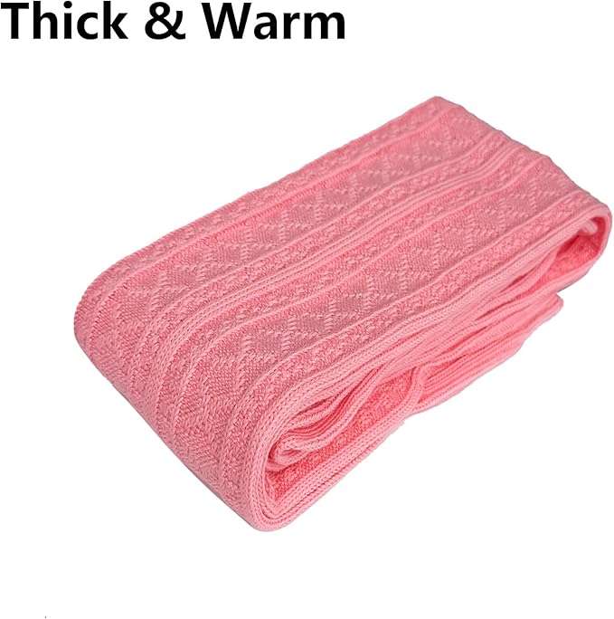 Bestjybt Women Thigh High Socks Cotton Cable Knit Over the Knee Boot Stockings Long Warm leg Warmers