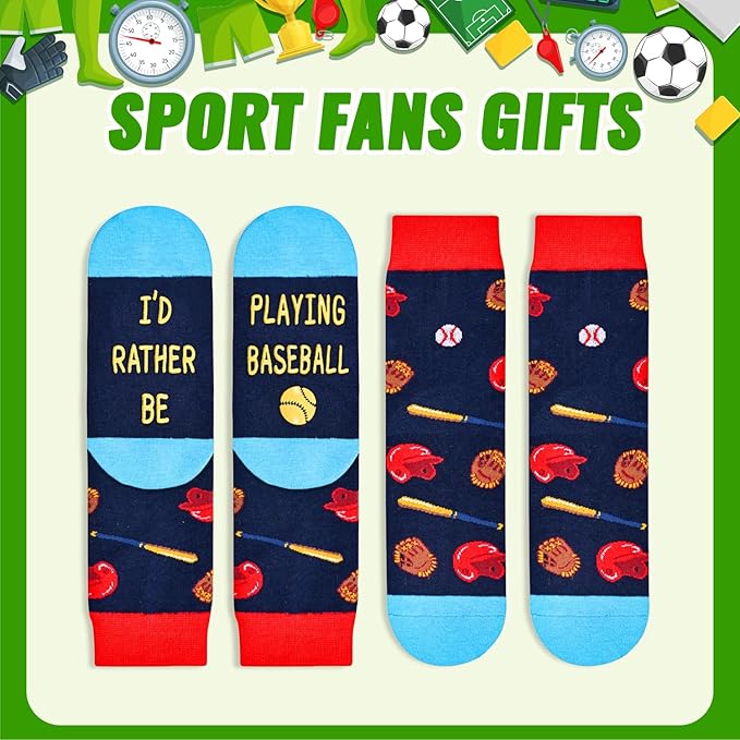 HAPPYPOP Gifts for Boys Girls - Basketball Baseball Hockey Football Softball Socks