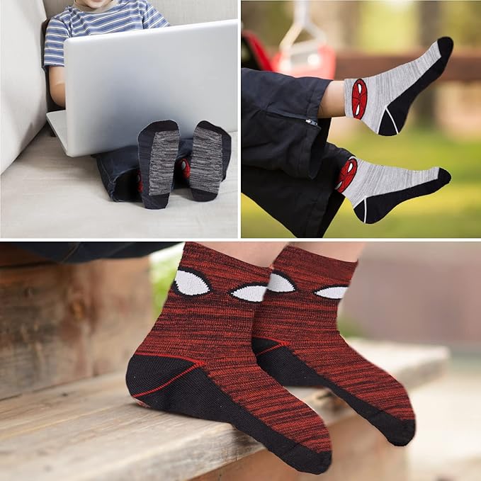 Marvel Spiderman Boys Socks - 10-Pack Decorative Toddler Socks with Amazing Legends Design