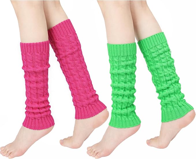 Womens Leg Warmers Winter Warm Knit Long Boot Socks Slouch Knee High 80s for Party