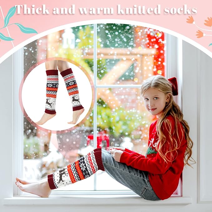 SATINIOR 4 Pairs Cable Knit Leg Warmers Women Winter Knitted Crochet Knee Boot Stockings Cuffs Long Legging Socks