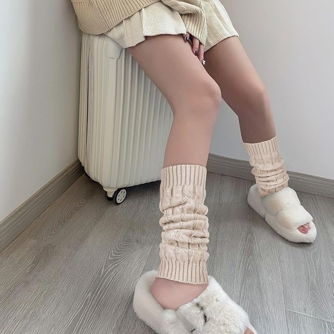 Womens Leg Warmers Winter Warm Knit Long Boot Socks Slouch Knee High 80s for Party