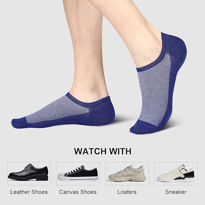 wernies No Show Socks Men, Low Cut Ankle Short Casual Cotton Socks with Non Slip Grips 6-10/11-13