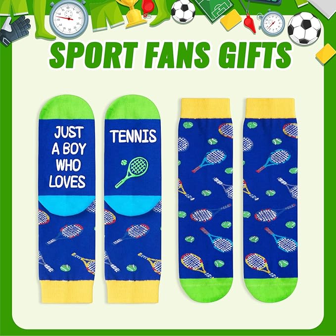 HAPPYPOP Sports Gifts for Kids - Boys Basketball Tennis Hockey Baseball Soccer Socks