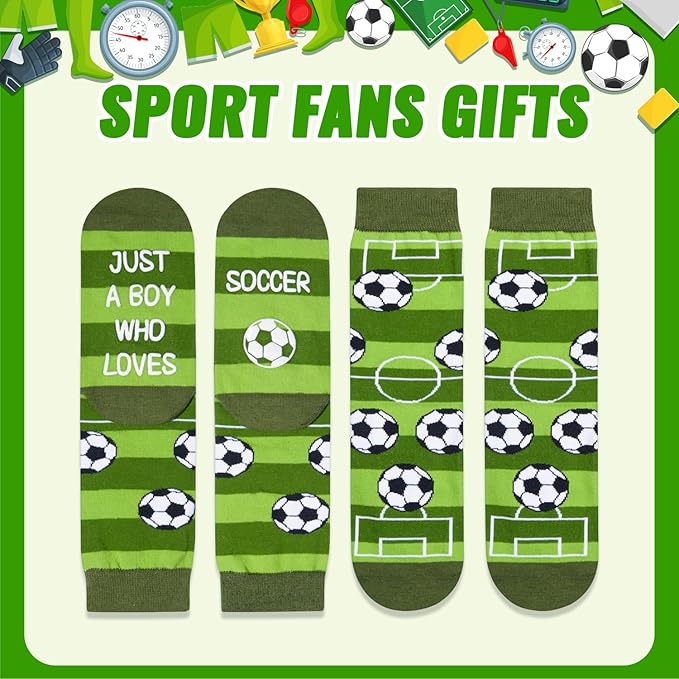 HAPPYPOP Sports Gifts for Kids - Boys Basketball Tennis Hockey Baseball Soccer Socks