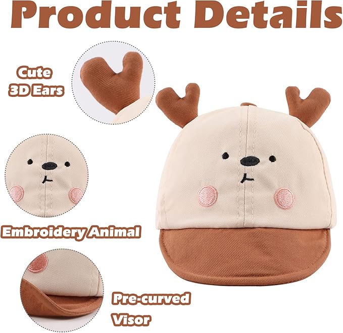 JANGANNSA Baby Duck Cap Infant Kids Sun Hat Bear Cute Cartoon Caps Spring Summer