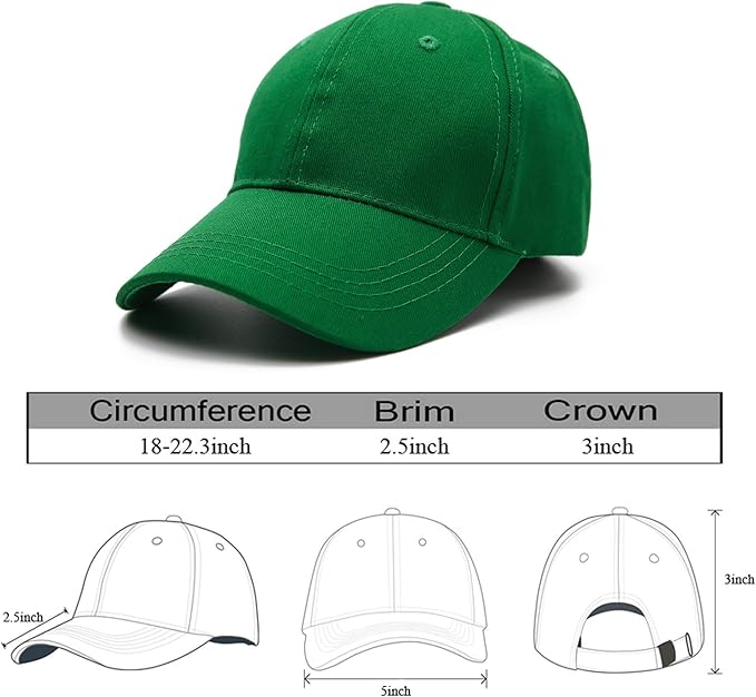 Edoneery Baseball Cap for Kids-Adjustable Washed Cotton Golf Toddler Hat for Boys & Girls