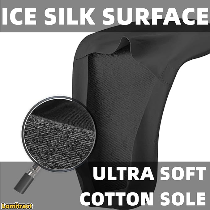 Lomitract Thin No Show Socks (Women 5-12), Made of Ice Silk Surface on the Surface & Cotton on the Bottom