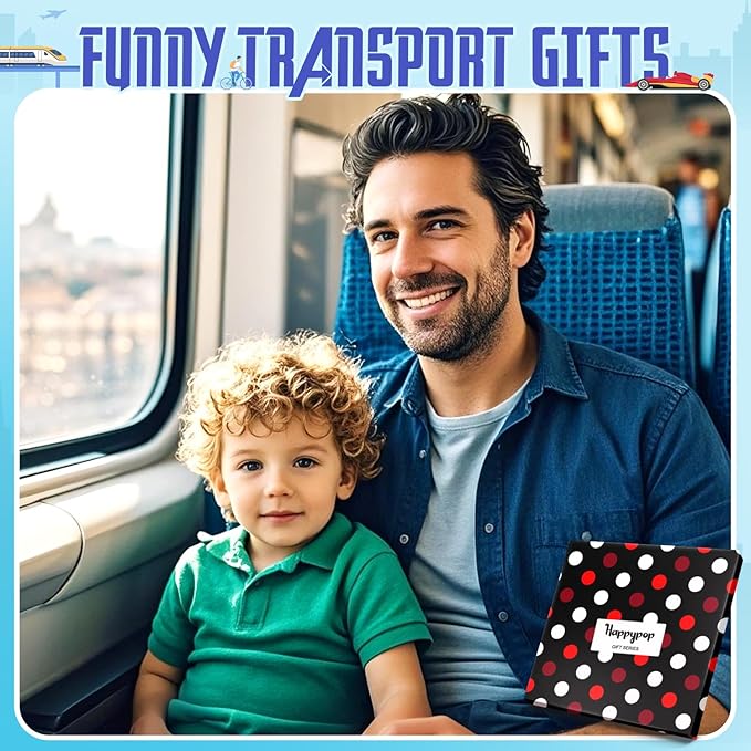 HAPPYPOP Train Tractor Gifts For Boys - Funny Railroad Tractor Socks For Kids 7-12 Years Old