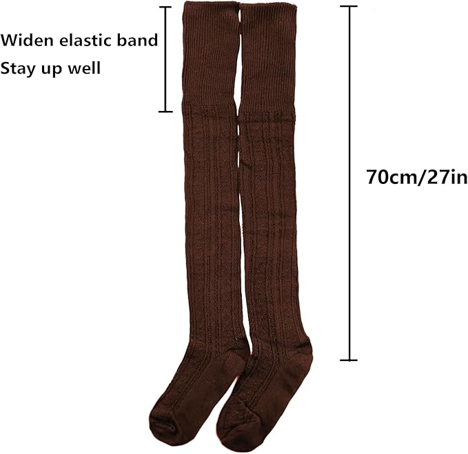 Bestjybt Women Thigh High Socks Cotton Cable Knit Over the Knee Boot Stockings Long Warm leg Warmers