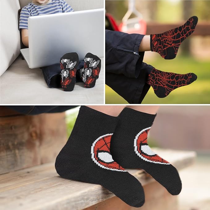 Marvel Spiderman Boys Socks - 10-Pack Decorative Toddler Socks with Amazing Legends Design