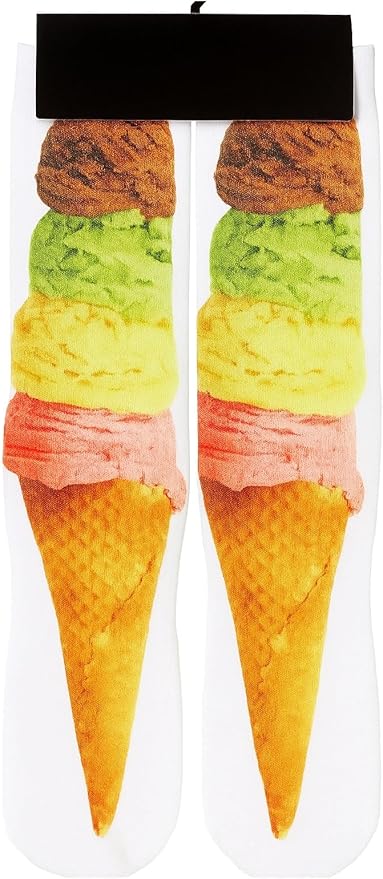 DJDesigns 3D Printed Graphic Kids Youth Sizes (Fits Ages 5-9) Mid Crew Sock