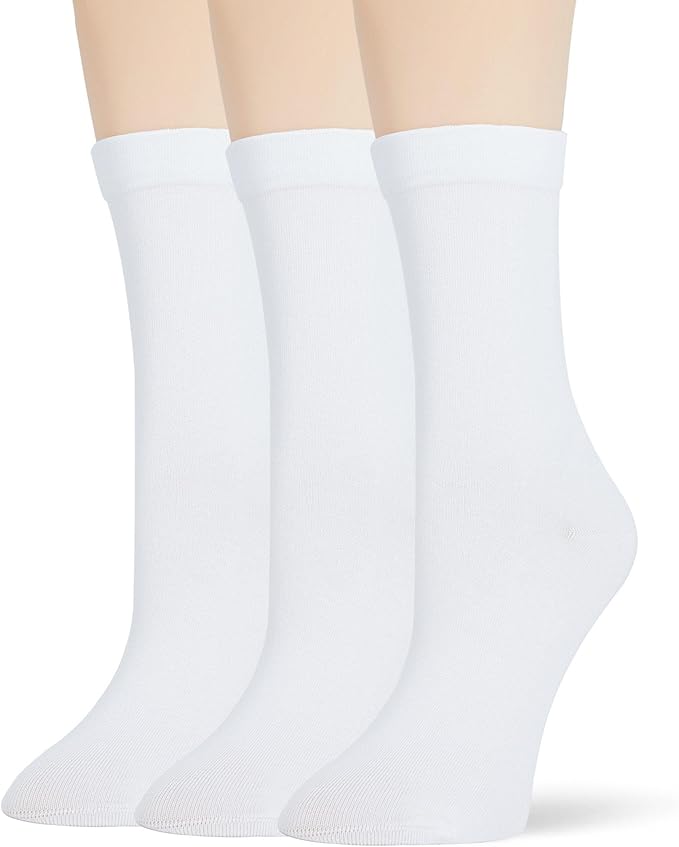 Thin Crew Socks for Women, Ladies Soft Cotton High Calf Boot Sock for Trouser, Dress, Business