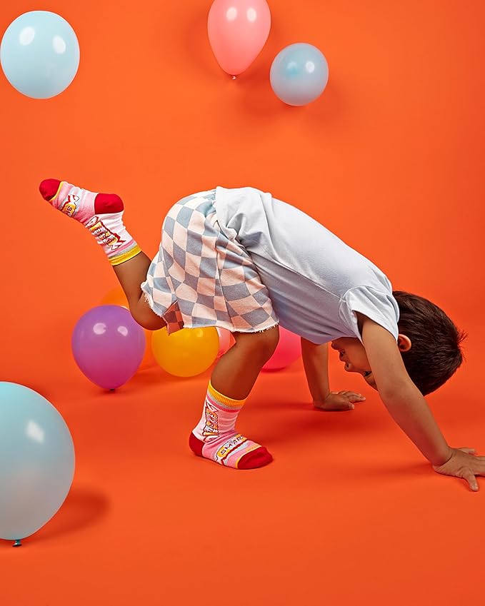 Odd Sox – Big Kids 8-Pack Novelty Themed Crew Socks Bundle-Shoe Sizes 3–5 –Soft, Comfortable, Great Durable Gift for Kids