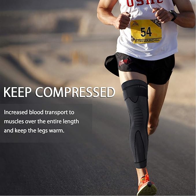 Full Leg Sleeves Long Compression Leg Sleeve Knee Sleeves Protect Leg, for Man Women Basketball, Arthritis Cycling Sport