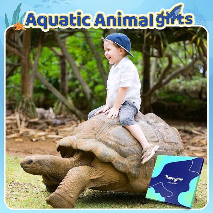 HAPPYPOP Turtle Shark Gifts for Teen Boys - Ocean Animal Lover Gifts for Adult, Tortoise Socks Kids 4-18 Years