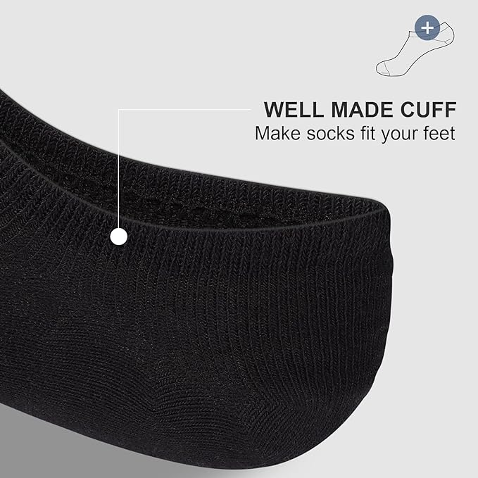 wernies No Show Socks Men, Low Cut Ankle Short Casual Cotton Socks with Non Slip Grips 6-10/11-13